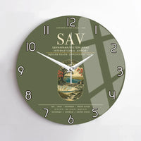 Thumbnail for Savannah-Hilton Head International Airport (SAV) design on green army no frame wall clock