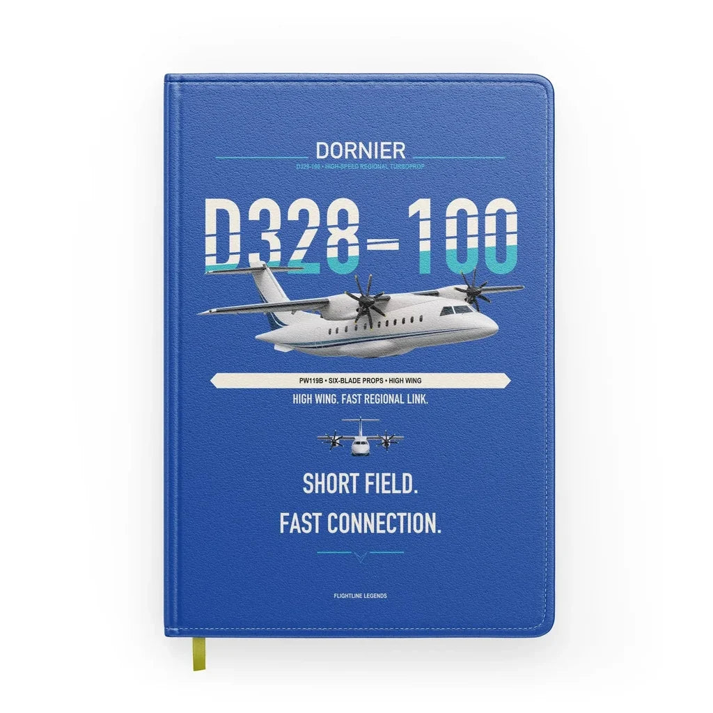 Dornier D328-100 design on blue notebook
