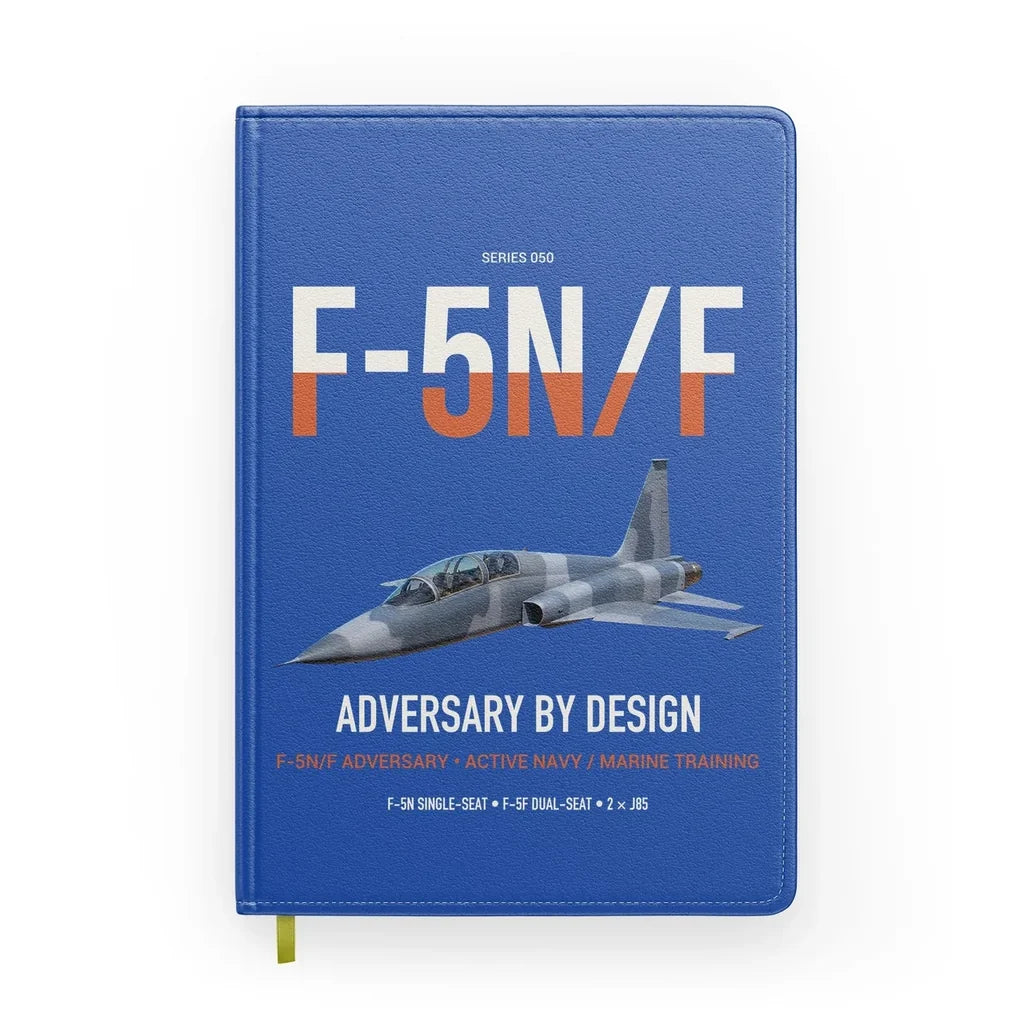F-5N F Adversary design on blue notebook