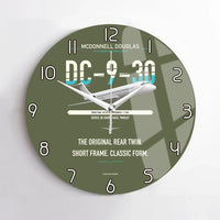 Thumbnail for McDonnell Douglas DC-9-30 design on green army no frame wall clock