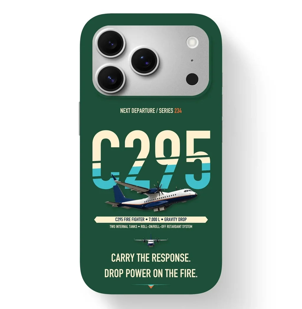 Airbus C295 Firefighter Case design on dark green iphone case