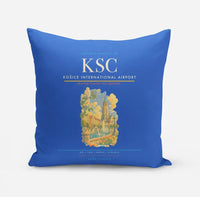 Thumbnail for Košice International Airport (KSC) design on blue pillow