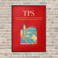 Thumbnail for Vincenzo Florio Airport Trapani-Birgi TPS vertical canvas print - framed - red background