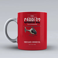 Thumbnail for Guimbal Cabri G2 design on red ceramic mug, double-side print