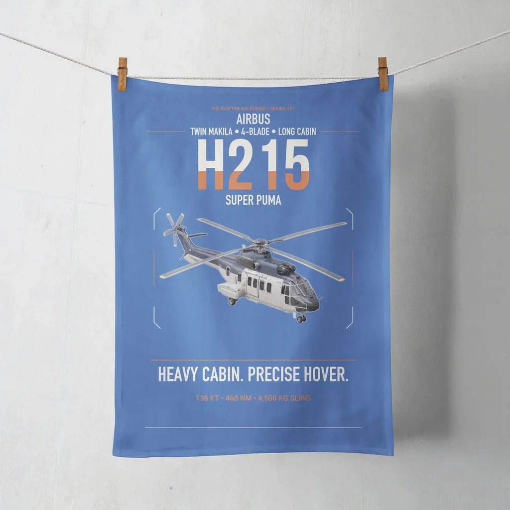 Airbus H215 design on blue towel