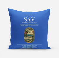 Thumbnail for Savannah-Hilton Head International Airport (SAV) design on blue pillow