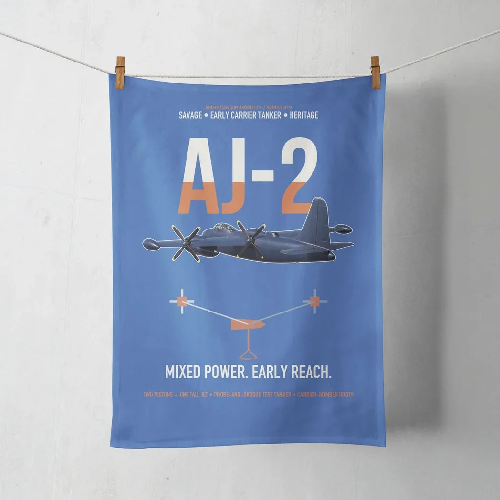 AJ-2 Savage Tanker design on blue towel