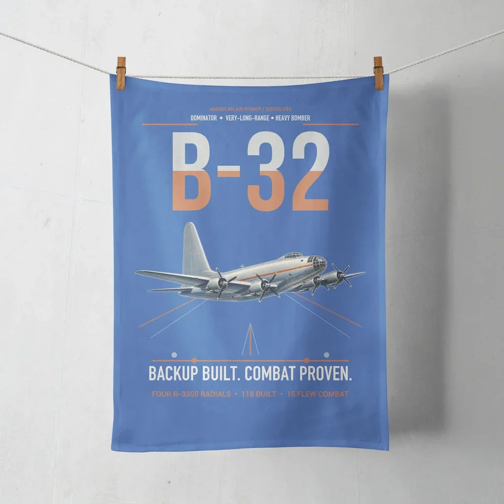 B-32 Dominator design on blue towel