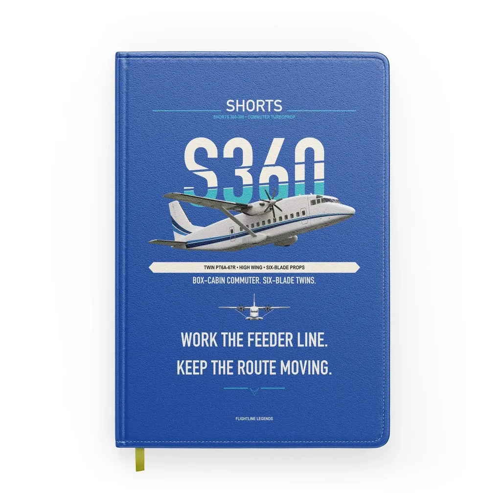 Shorts 360-300 design on blue notebook