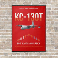 Thumbnail for KC-130T NP2000 vertical canvas print - framed - red background
