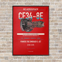 Thumbnail for CF34-8E vertical canvas print - framed - red background