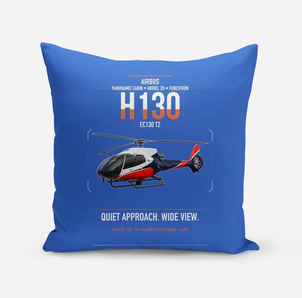 Airbus H130 design on blue pillow