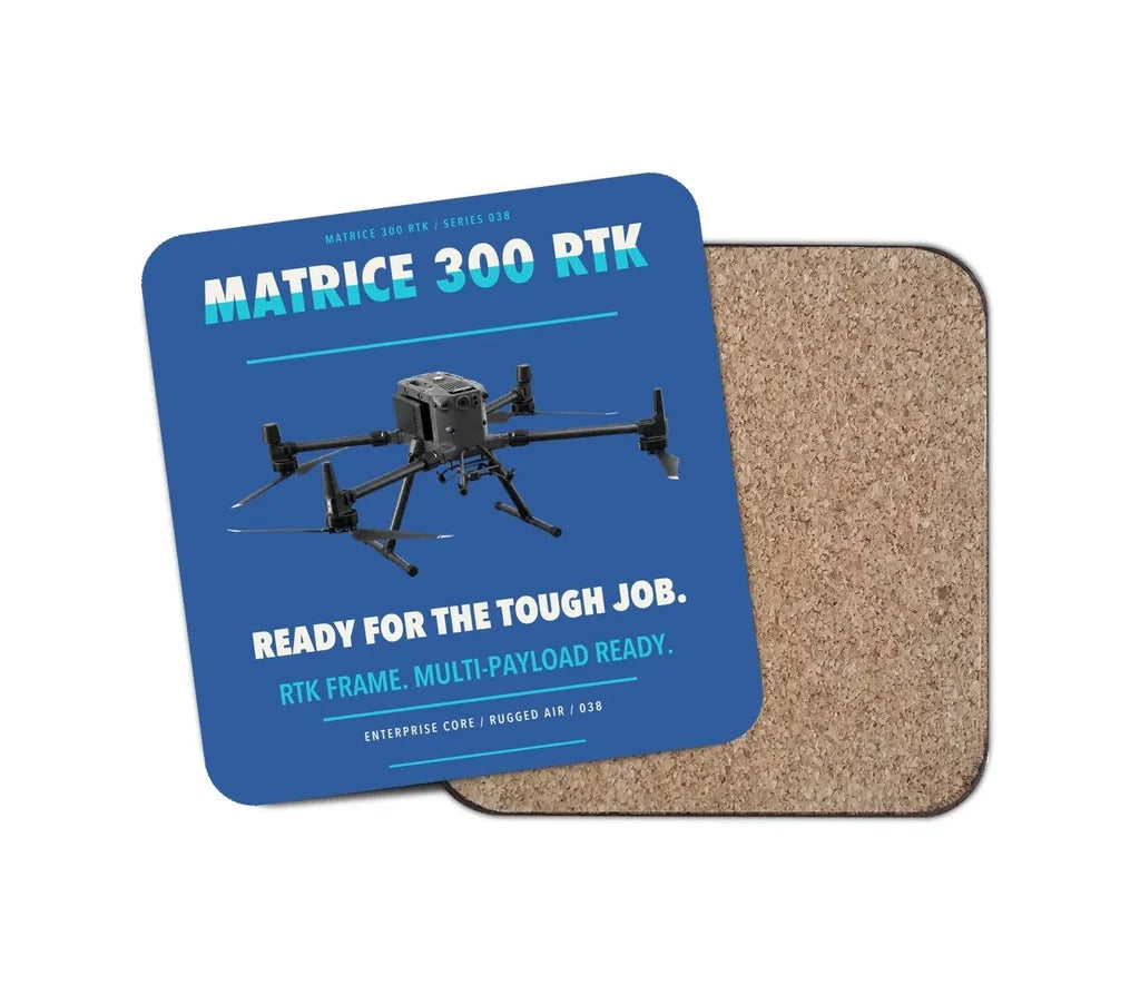 DJI Matrice 300 RTK design on blue 1 piece coaster