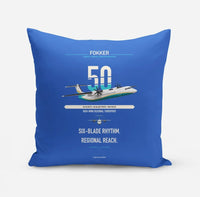 Thumbnail for Fokker 50 design on blue pillow