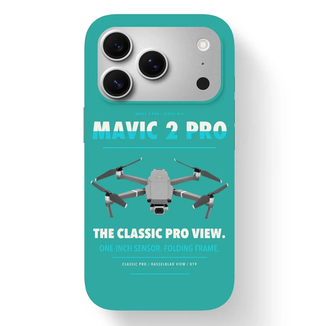 DJI Mavic 2 Pro Case design on turquoise iphone case