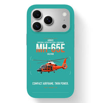 Thumbnail for Airbus MH-65E Dolphin design on turquoise magsafe iphone case, for iPhone 17 Pro