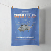 Thumbnail for Sud Aviation SA 321G Super Frelon design on blue towel