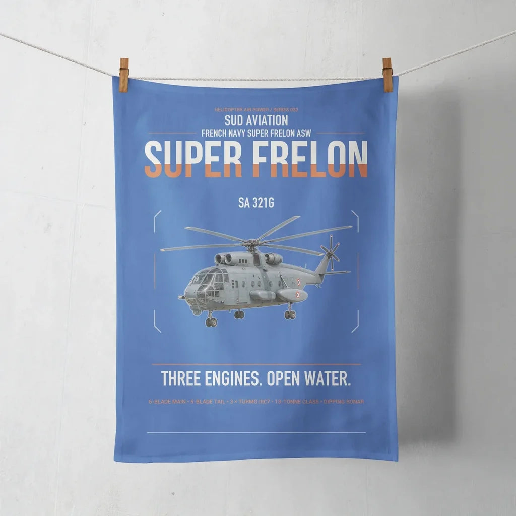 Sud Aviation SA 321G Super Frelon design on blue towel