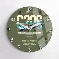 Thumbnail for Cessna 208 Caravan design on green army no frame wall clock