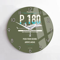 Thumbnail for Piaggio P.180 Avanti EVO design on green army no frame wall clock