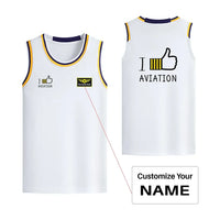Thumbnail for I Like Aviation Designed Basketball Style Sports Tank Tops - view 15