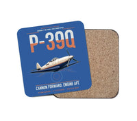 Thumbnail for P-39Q Airacobra design on blue 1 piece coaster