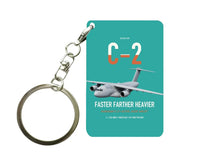 Thumbnail for Kawasaki C-2 design on turquoise designed key chain, double-side print