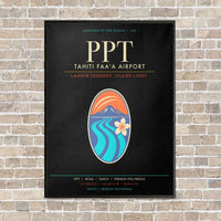 Thumbnail for Tahiti Faa'a Airport PPT - Canvas Framed - Black