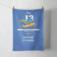 Thumbnail for Piper J-3 Cub design on blue towel
