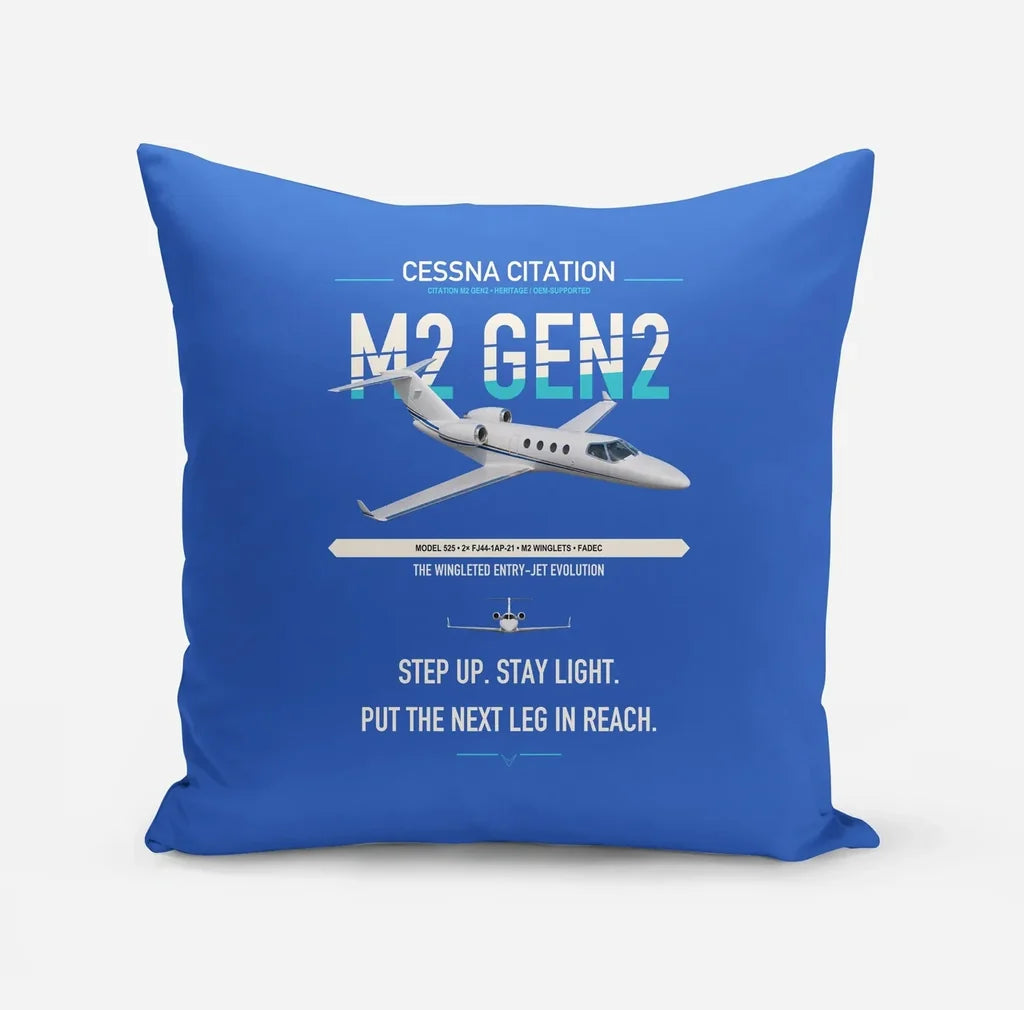 Cessna Citation M2 Gen2 design on blue pillow