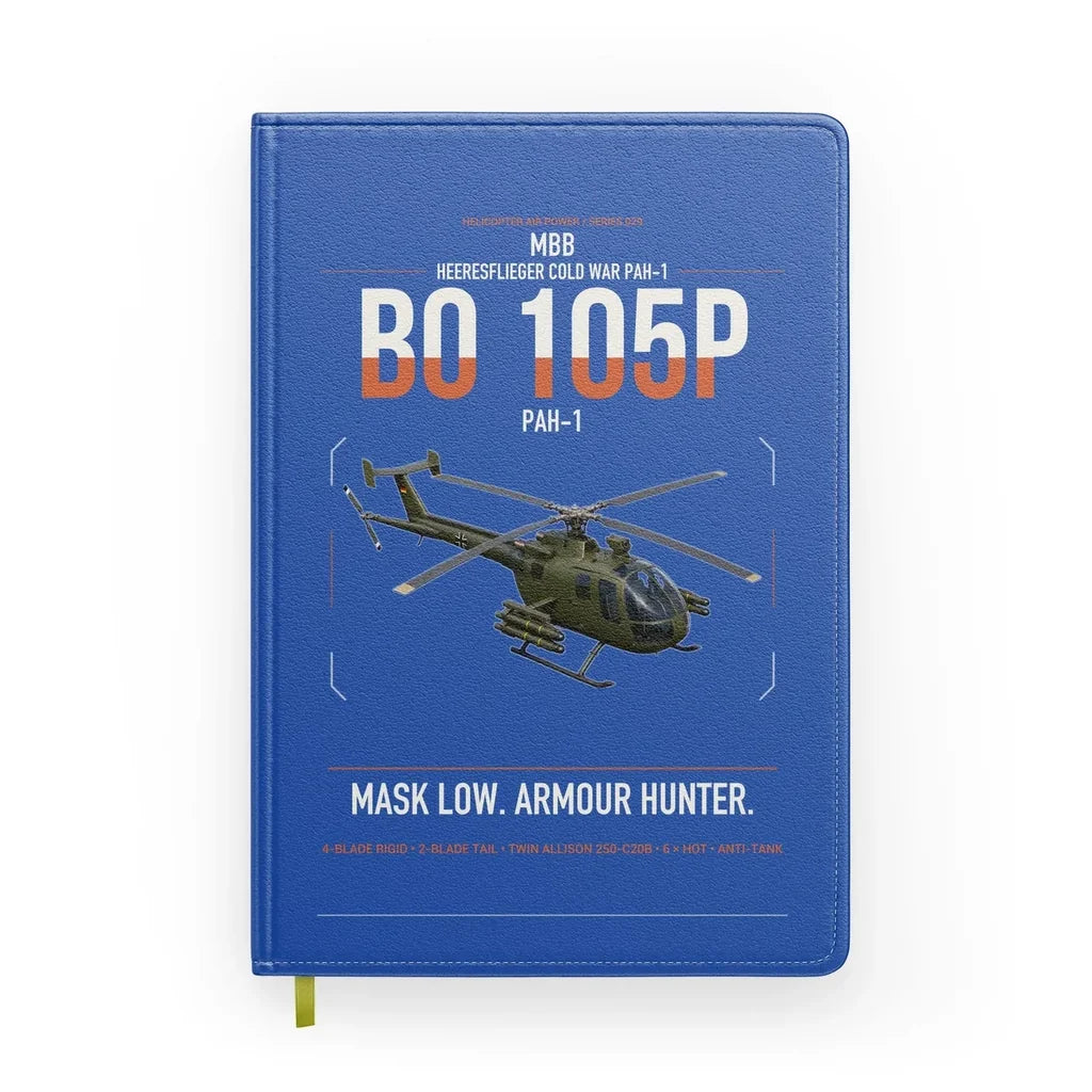 MBB BO 105P PAH-1 design on blue notebook