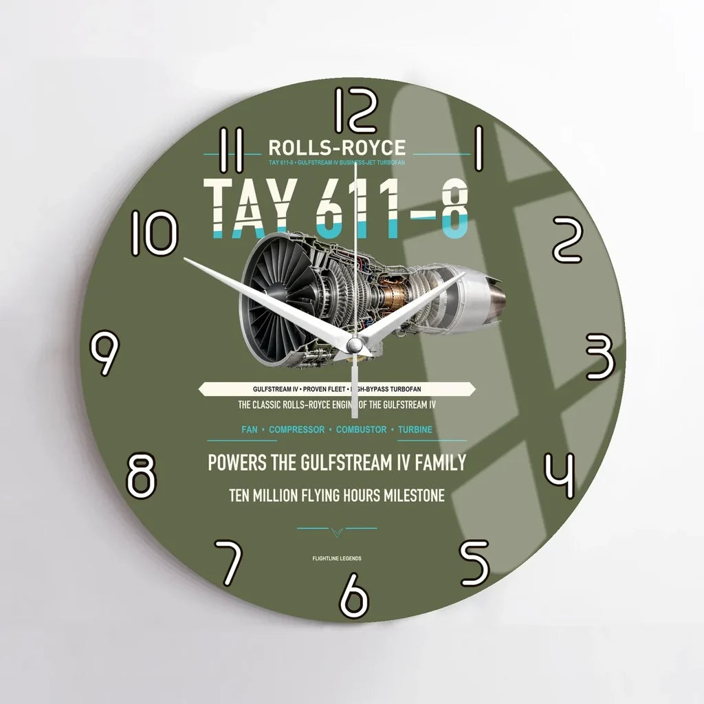 TAY 611-8 design on green army no frame wall clock
