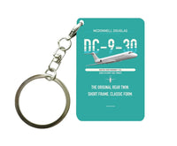 Thumbnail for McDonnell Douglas DC-9-30 design on turquoise designed key chain, double-side print