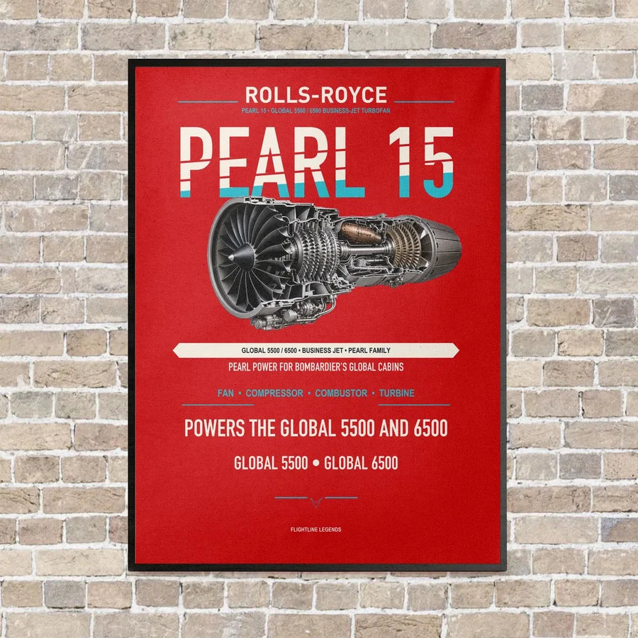PEARL 15 vertical canvas print - framed - red background