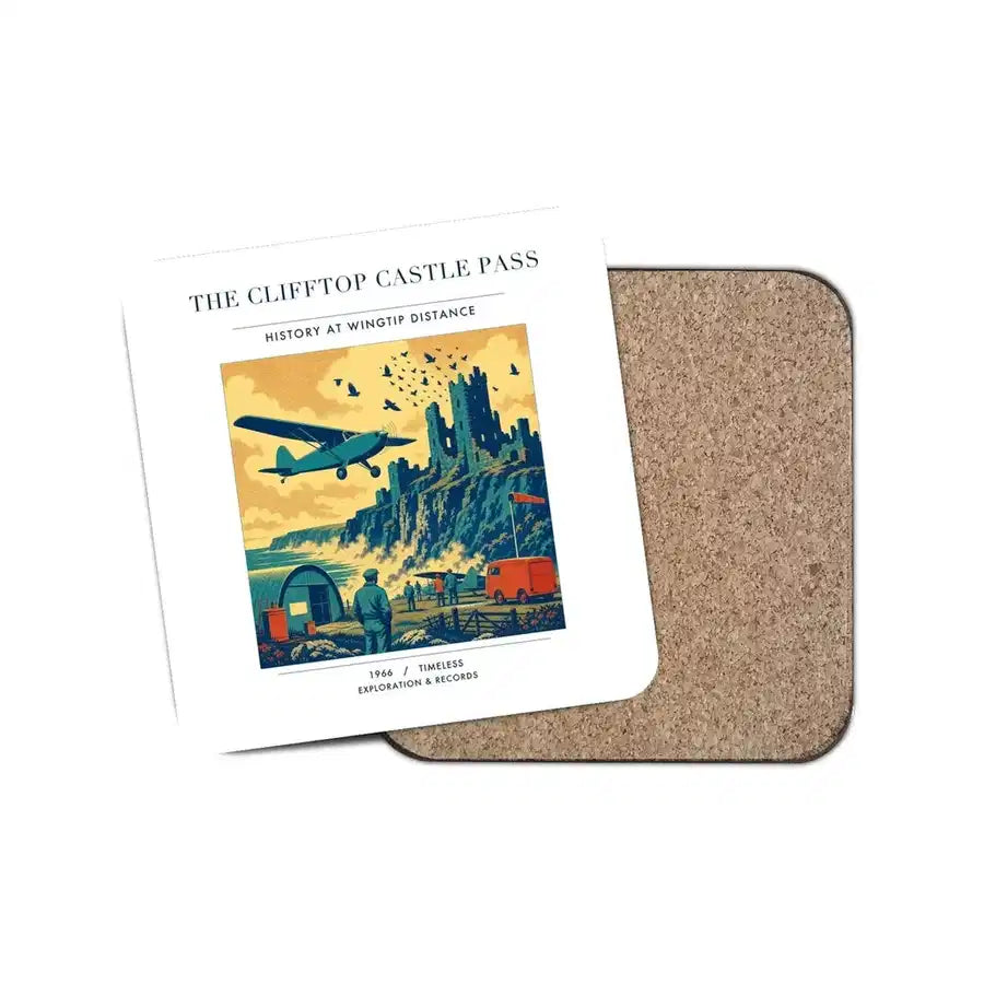 The Clifftop Castle Pass - Designed Coasters design on white 1-piece