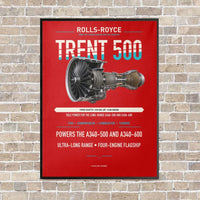 Thumbnail for TRENT 500 vertical canvas print - framed - red background