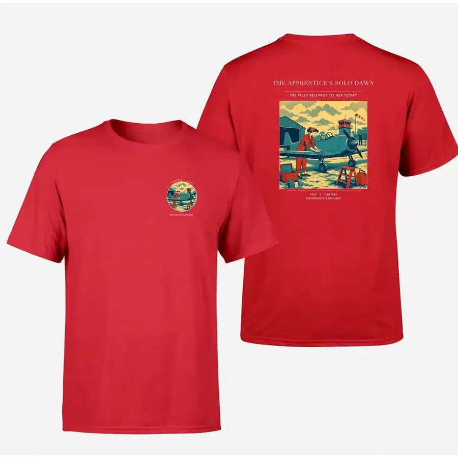 VINTAGE G4427 - The Apprentice's Solo Dawn - Double-Side T-Shirt design on red double side t shirt