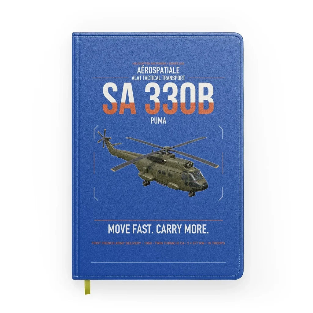 Aérospatiale SA 330B Puma design on blue notebook
