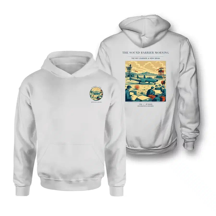 VINTAGE G4459 - The Sound Barrier Morning - Double-Side Hoodie design on white double side