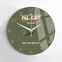 Thumbnail for Bell OH-58D Kiowa Warrior design on green army no frame wall clock