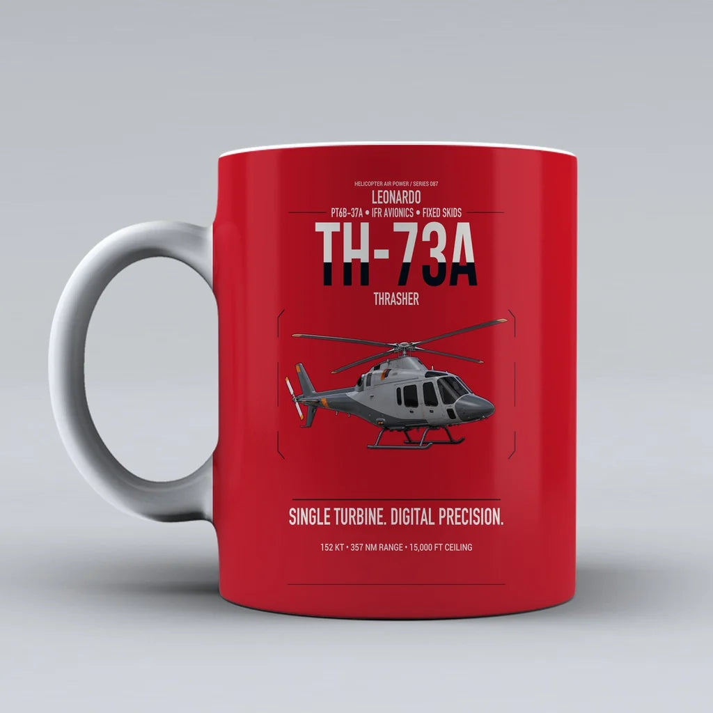 Leonardo TH-73A Thrasher design on red ceramic mug, double-side print