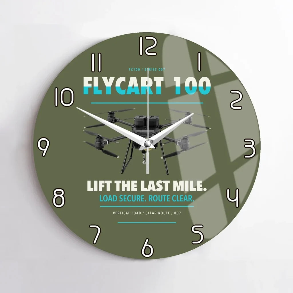 DJI FlyCart 100 design on green army no frame wall clock
