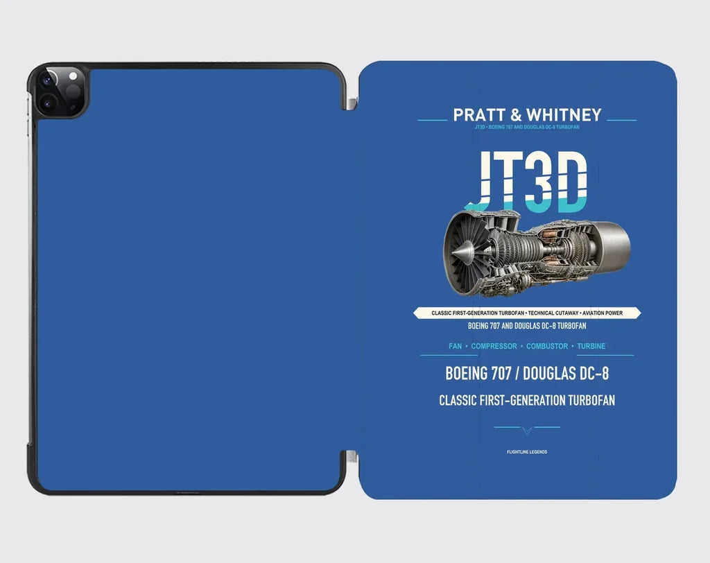 JT3D design on blue ipad tablet case