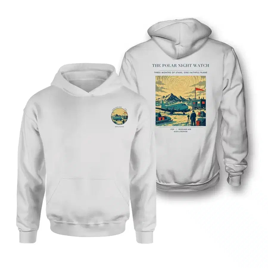 VINTAGE G4357 - The Polar Night Watch - Double-Side Hoodie design on white double side
