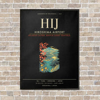 Thumbnail for Hiroshima Airport HIJ - Canvas Framed - Black