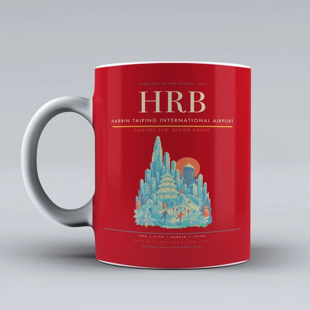 Taiping International Airport HRB Mug design on red harbin