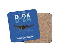 Thumbnail for B-2A Spirit design on blue 1 piece coaster