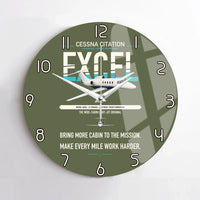 Thumbnail for Cessna Citation Excel design on green army no frame wall clock