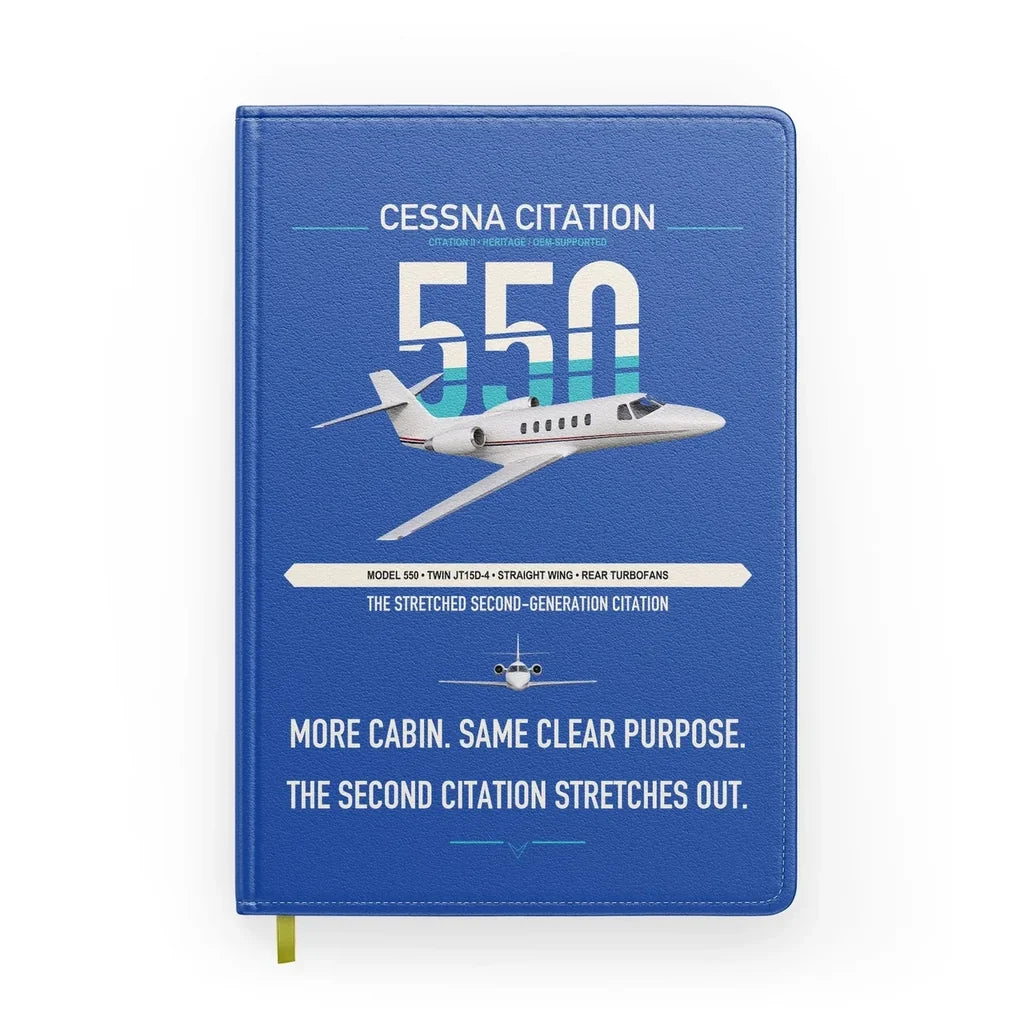 Cessna Citation 550 - Citation II design on blue notebook