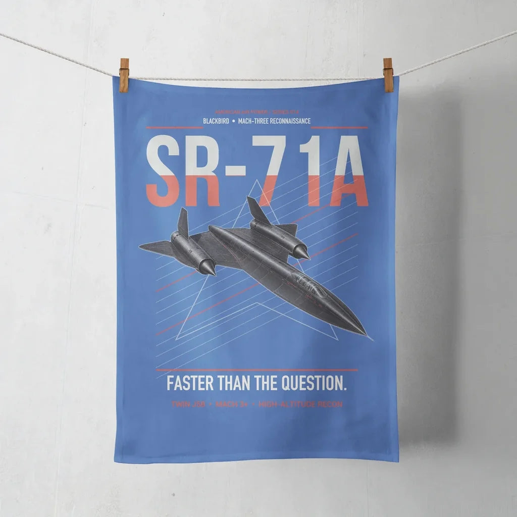 SR-71A Blackbird design on blue towel